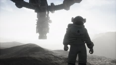 Astronauta-Caminando-En-Un-Planeta-Marte